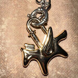 two tone silver and gold custom designer inspired pegasus charm necklace